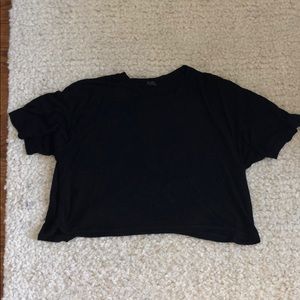 Black slouchy cropped top brandy Melville